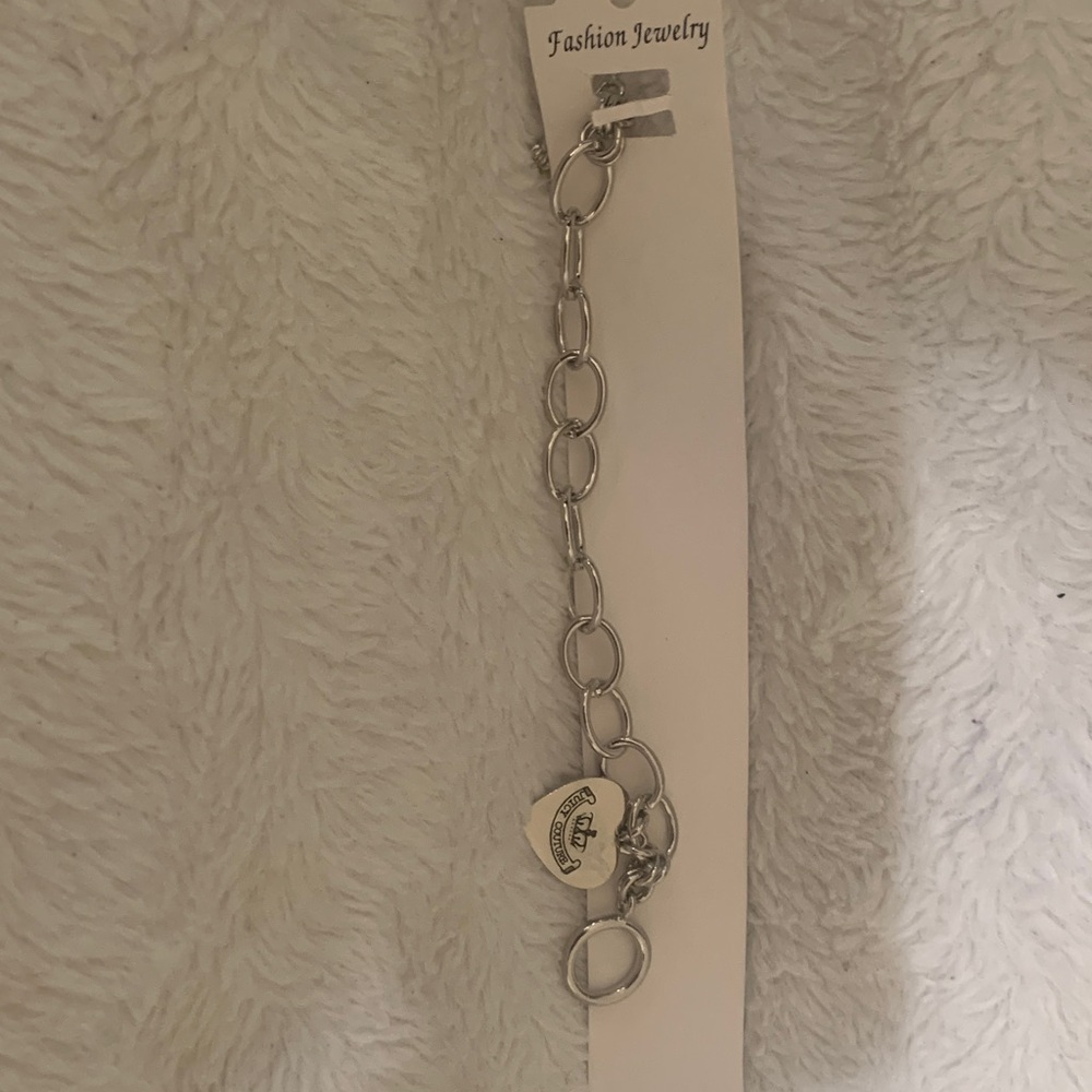 Fashion jewelry Juicy Couture Silver Chain Bracelet with Heart Charm